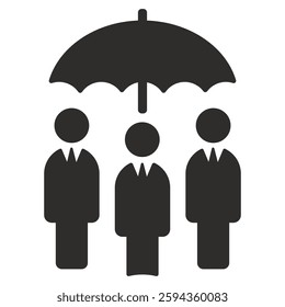 employee safety icon, insurance symbol, flat vector illustration on white background