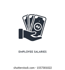 employee salaries icon. simple element illustration. isolated trendy filled employee salaries icon on white background. can be used for web, mobile, ui.