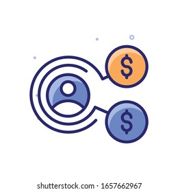 Employee Salary Vector Illustration. Outline Filled Business Growth and Investment Icons. EPS 10 File