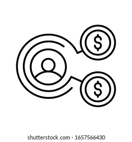 Employee Salary Vector Outline illustration. Business Growth and investment Icon. EPS 10 File 