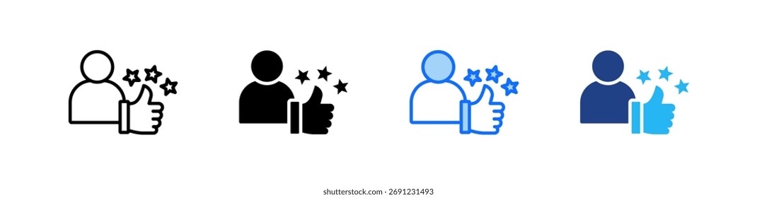 Conjunto de iconos de satisfacción del empleado Colección de estilo múltiple