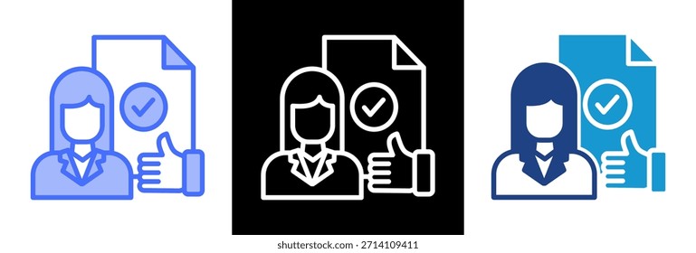 Icono de satisfacción del empleado Ilustración vectorial de estilo triple