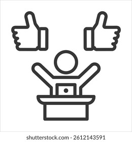 Employee Satisfaction Icon Vector Illustration Outline