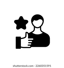Icono de satisfacción de empleado en vector. Logotipo