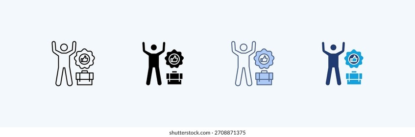 Vector de ilustración de íconos múltiples de satisfacción del empleado