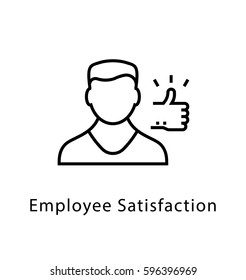 Employee Satisfaction Vector Line Icon