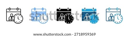 Employee Schedule icon set multiple style collection