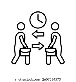 Employee Schedule Line Art Vector Icon