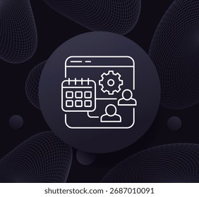 Icono de software de programación de empleados, diseño de línea para App y Web