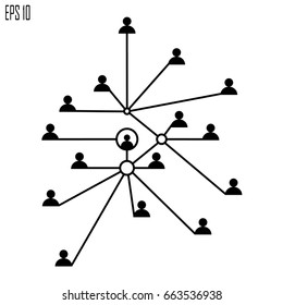 Employee scheme for business. Background - vector illustration