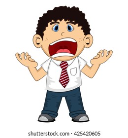 An employee screaming vector illustration