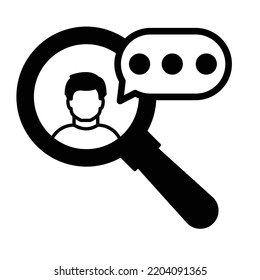 Employee search Black Glyph Vector Icon which can easily modify or edit

