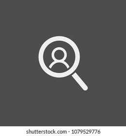 Employee search flat vector icon