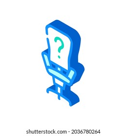 vector de icono isométrico de búsqueda de empleados. signo de búsqueda de empleado. ilustración de símbolo aislado