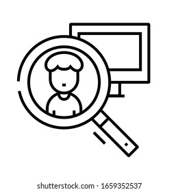 Employee search line icon, concept sign, outline vector illustration, linear symbol.