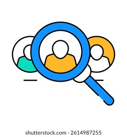 employee search line icon vector. employee search sign. isolated symbol illustration
