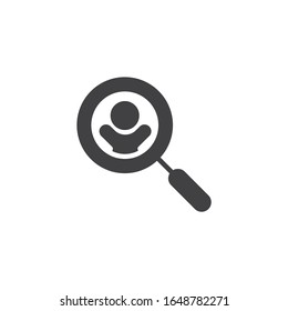 Employee Search vector icon. filled flat sign for mobile concept and web design. Human resource search glyph icon. Symbol, logo illustration. Vector graphics