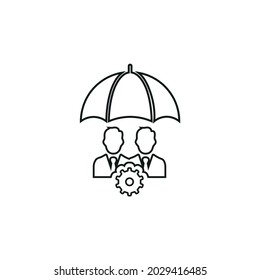 Symbol der Mitarbeitersicherheitszeile, Vektorsymbol der Mitarbeitersicherheitslinie, Mitarbeitersicherheit, Vektorgrafik