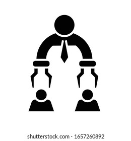 Mitarbeiter Auswahl schwarz Symbol, Concept Illustration, Vektorillustration flach Symbol, Glyph-Zeichen.