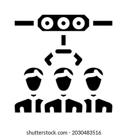 employee selection glyph icon vector. employee selection sign. isolated contour symbol black illustration