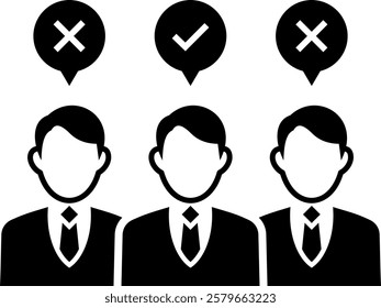 Employee Selection Icon Glyph Vector Illustration