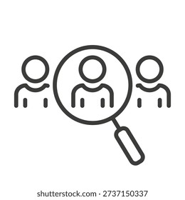 employee selection icon line on white 