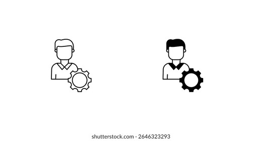 Icono de conjunto de empleados con fondo blanco Vector Ilustración de stock