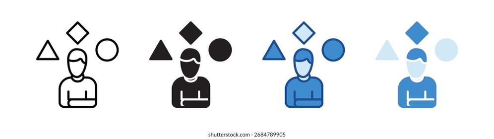 Employee Skilled Multistyle Vector Icon Isolated On White Background