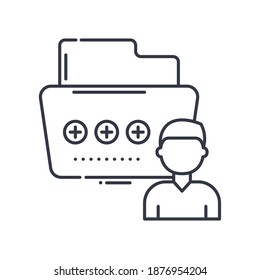 Employee skills concept icon, linear isolated illustration, thin line vector, web design sign, outline concept symbol with editable stroke on white background.