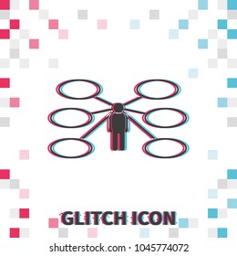 Employee skills  glitch effect vector icon.