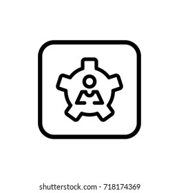 Employee skills line pictogram isolated on white background. Development and advancement outline vector icon.