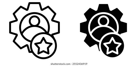 Employee skills liner icon vector set.