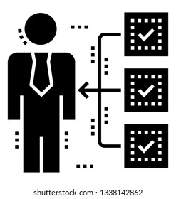 Employee skills vector, decision icon 