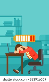 Employee sleeping at workplace.