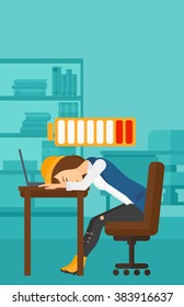 Employee sleeping at workplace.
