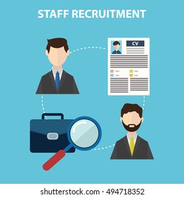 Employee, staff recruitment vetor illustration flat design