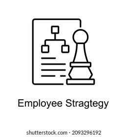 Employee Strategy vector outline icon for web isolated on white background EPS 10 file