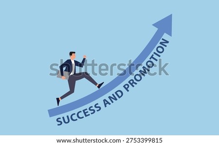 employee in success and promotion concept, vector illustration