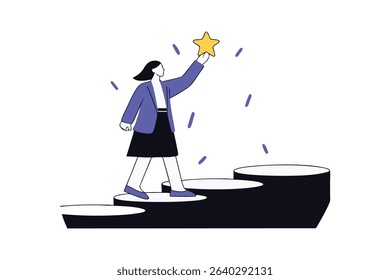 Employee Success Recognition Illustration Motivating Achievement, Celebrating Confidence and Performance Excellence