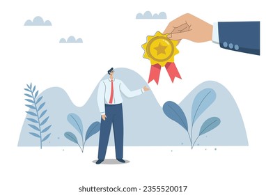 Apoyo a los empleados, felicitaciones y apreciación positiva con recompensas extra, estímulo con recompensas extra, recompensa a los empresarios, ilustración de diseño vectorial.