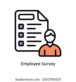 Employee Survey vector Filled outline Icon Design illustration. Human Resources Symbol on White background EPS 10 File 