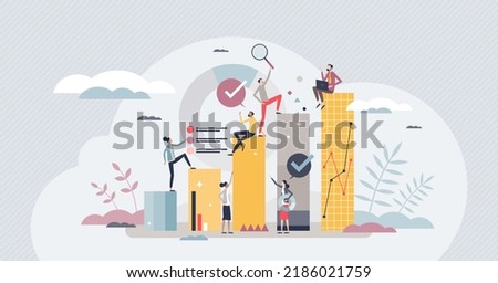 Employee talent development and human resources growth tiny person concept. Career goal and job motivation successful achievement with ambition, professional teamwork and mentoring vector