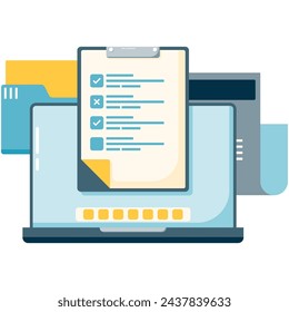 employee task list, task clipboard in front of open laptop