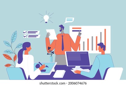 Employee Team Work Illustration Concept Vector Stock Vector (Royalty ...