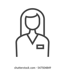 Employee Thin Line Vector Icon Isolated on the White Background.