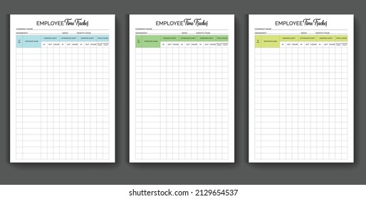 Employee time tracker planner with overtime tracker. sets Employee time tracker planner