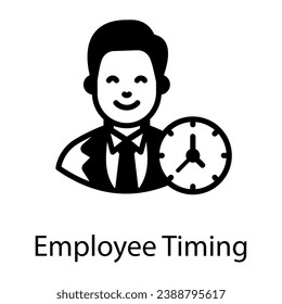 An employee timing in glyph design 