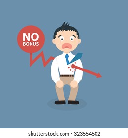 Employee told no bonus due to bad economy vector