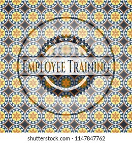 Employee Training arabic badge background. Arabesque decoration.