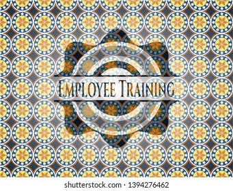 Employee Training arabic style emblem. Arabesque decoration.